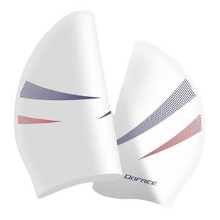 朵梵林硅胶泳帽男白色印花加大不勒头时尚简约游泳装备男士游泳帽