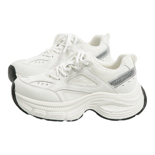 环球白色老爹鞋女鞋2025新款冬季保暖加绒百搭休闲厚底轻便运动鞋