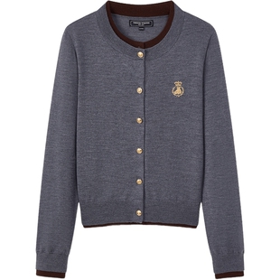 【可机洗羊毛】TeenieWeenie小熊女四季针织2025冬新款假两件开衫