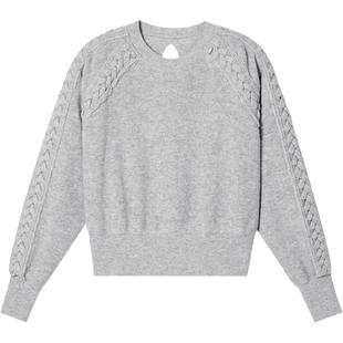 LK BENNETT灰色针织100%绵羊毛冬新款毛衣套头罗纹针织衫