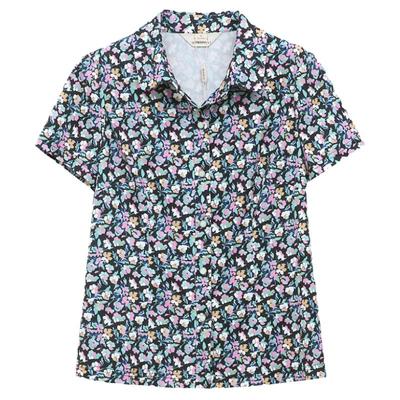 妙采短袖修身碎花度假衬衫