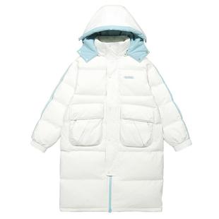 GUUKA白色过膝户外长款羽绒服男高克重冬 东北保暖防寒服外套宽松