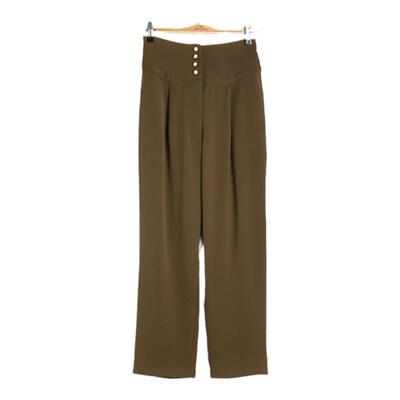 高腰单排扣MP爱德华风格直筒裤子