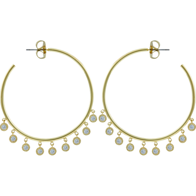 【折扣】CZ by Kenneth Jay Lane 女士金色圆环带装饰耳环