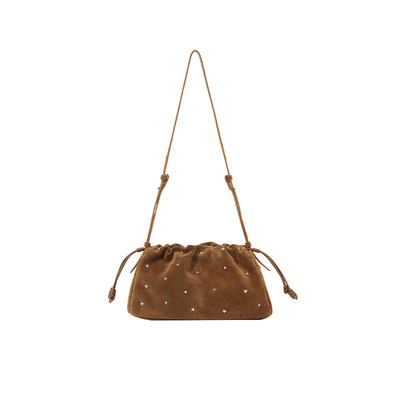 ANGELSKY复古风麂皮绒斜挎星星包