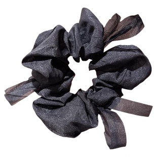 紫色迷雾雪纺蝴蝶结大肠发圈女2025新款扎马尾发绳高级感头绳发饰