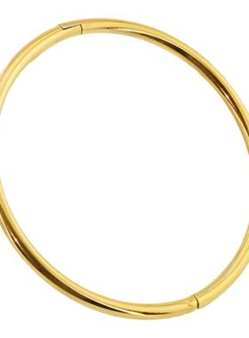 简约素圈圆线钛钢手镯女镀18K金色闭口百搭手环ins潮流手饰不掉色