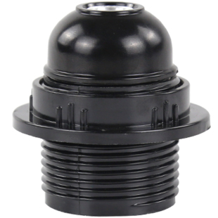 家用圆形E27E14大小螺口明装黑色防水吊灯头LED光源灯泡灯头底座