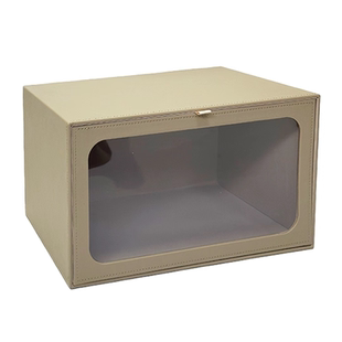 衣柜衣物收纳盒透明高级感T恤衣服裤子收纳箱高级轻奢皮质整理盒