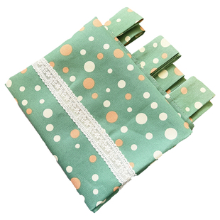 清仓复古圆点门帘免打孔厨房短帘柜子遮挡帘鞋柜遮丑帘简易杂物帘