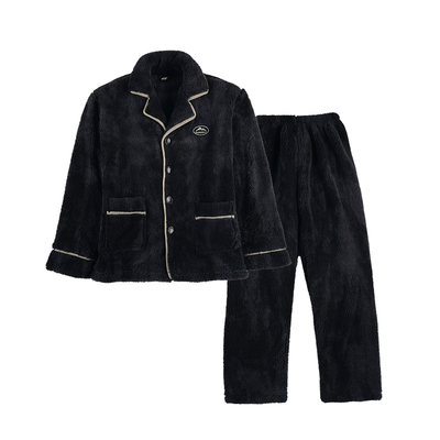 男士睡衣男款秋冬季珊瑚绒加绒加厚可外穿大码新款家居服冬天套装