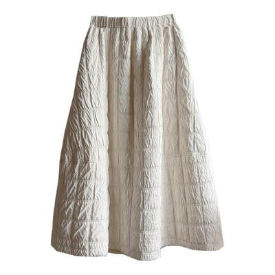 夹棉休闲半身裙格子蓬蓬裙长裙女