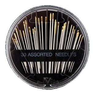 金尾针手工针圆盘金尾针手缝针盒缝补针双燕牌大眼优盒缝衣针