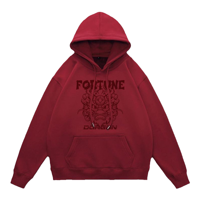 袂衽潮牌本命年连帽宽松卫衣美式