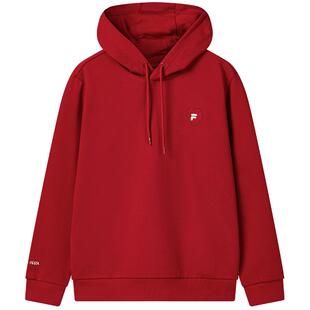 易烊千玺同款FILA马上起飞卫衣斐乐情侣连帽卫衣26春新年红色上衣