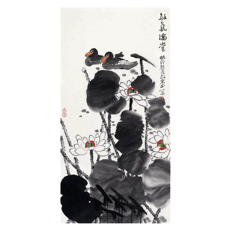 朵莲精舍玄关挂画纯手绘荷花国画