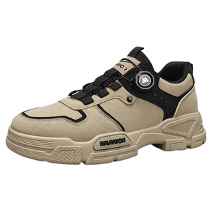 回力男鞋冬季新款运动旋钮扣免系带试试休闲鞋干活劳保登山工装鞋