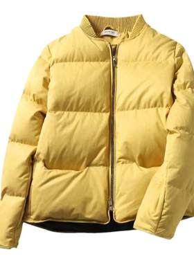秋冬白鹅绒加厚保暖无异味立领棒球棉服外套羽绒服冬女短款面包服