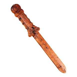 玄灵阁雷击木景震剑装饰摆件国风枣木手把件送长辈领导收藏工艺品