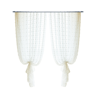 法式轻奢女孩房客厅轻奢高档纱帘免打孔伸缩杆飘窗阳台儿童房窗纱