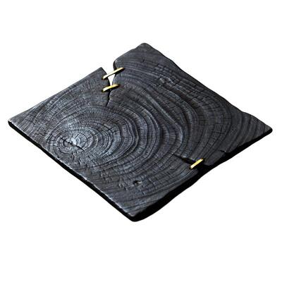 觅白茶几方形香樟木铜钉茶盘干泡