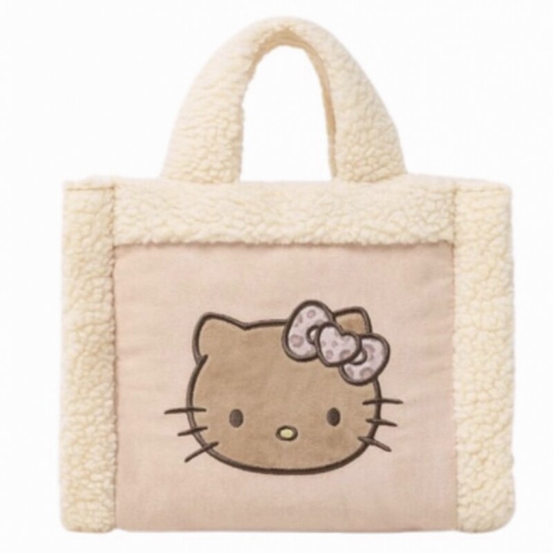日本helloKitty豹纹蝴蝶结手拎包