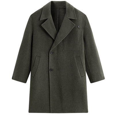 【商场同款】太平鸟男装毛呢大衣冬新款羊毛双面呢外套B1AAF4416@