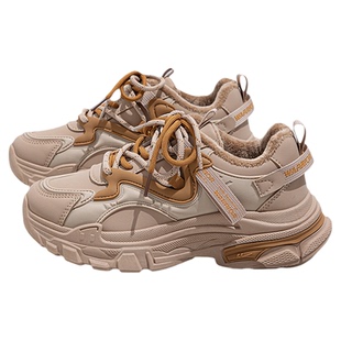 回力女鞋老爹鞋女2025新款爆款冬季加绒棉鞋女轻便厚底运动鞋女款