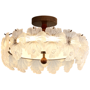 科耐宏法式中古卧室LED吸顶灯高级感创意轻奢玻璃花瓣书房餐厅灯