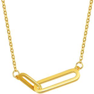 【百亿补贴】TSL谢瑞麟黄金项链几何双环5G足金锁骨链YS510