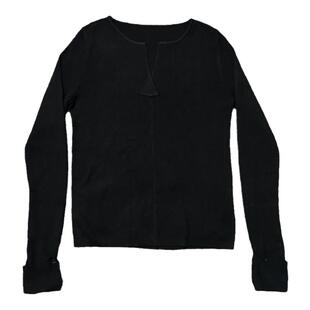 DoubleSeven半v领长袖打底衫女2024秋冬款穿搭修身显瘦内搭针织衫