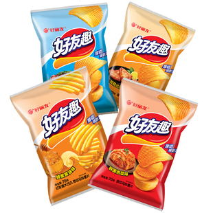 好丽友好友趣薯片韩国泡菜土豆薯条膨化有趣零食大礼包旗舰店官网