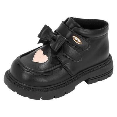 舞玛女童秋冬季公主短靴皮靴