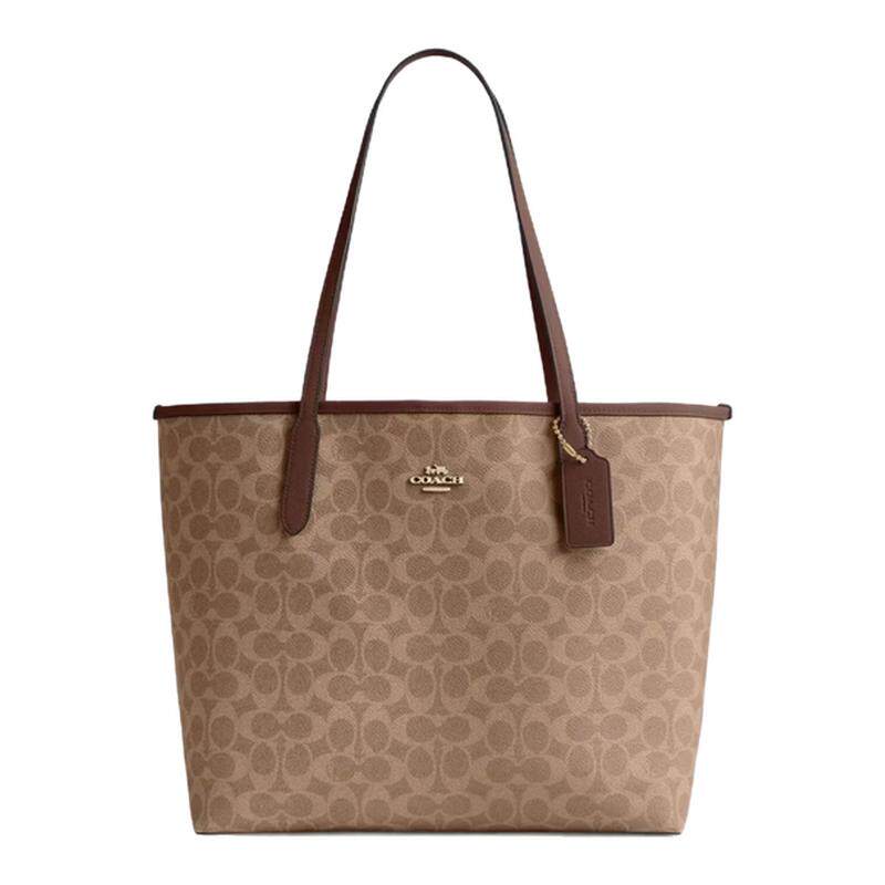 【官方正品】COACH/蔻驰女包city33通勤老花大容量单肩手提托特包