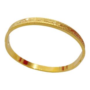 越南沙金款CNC拉丝亮面仿黄金卡口亮面手镯日韩简约个性手镯镀金