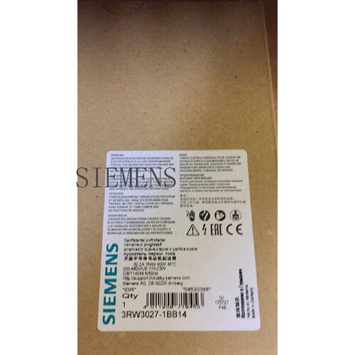 议价西门子3RW3036-1BB04 SIRIUS 软启动器 S2 45A 22kW/400V AC/