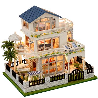 diy小屋迷你别墅蓝色华尔兹礼物