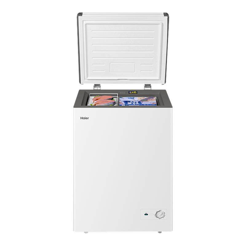 【热销】海尔100L冰柜商用小型家用冰箱一级能效冷藏减霜节能冷柜