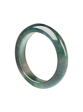 山川心语冰种和田玉素面情侣对戒