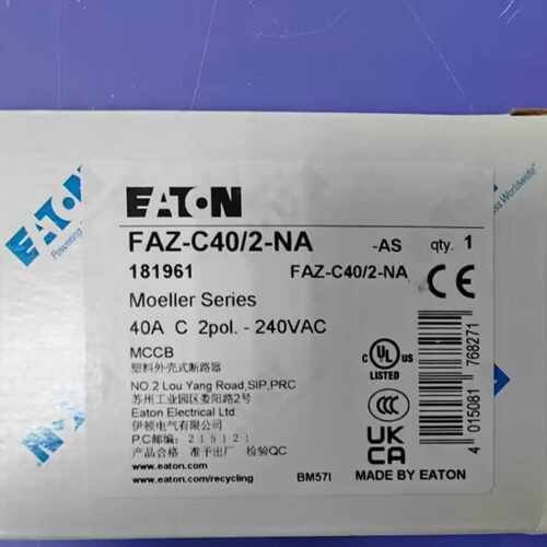 议价伊顿穆勒FAZ-C40/2-NA高分断出口北美微型断路器UL认证