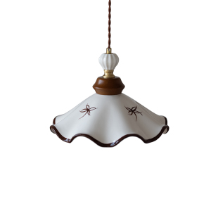 复古手绘陶瓷吊灯中古法式奶油风餐厅床头玄关入户民宿日式茶室灯