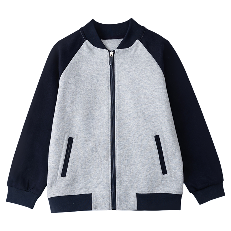 伊顿同款校服中小学生男女童春秋季浅灰相藏青运动服校服套装