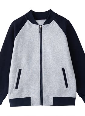 伊顿同款校服中小学生男女童春秋季浅灰相藏青运动服校服套装