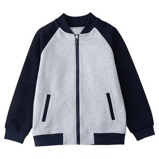 伊顿同款校服中小学生男女童春秋季浅灰相藏青运动服校服套装