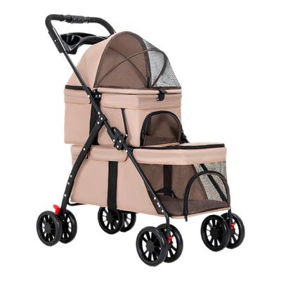 双层宠物推车轻便可折叠便携猫咪狗狗犬外出户外小推车大空间多宠