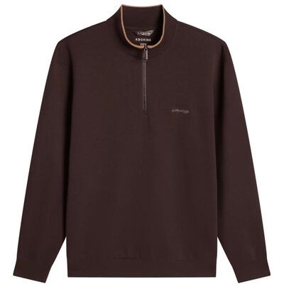 劲霸男装秋季新款男士拉链门襟商务卫衣含羊毛宽松套头衫BTWE3332