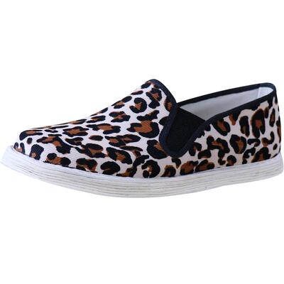 豹纹色手工千层底女鞋透气防臭布