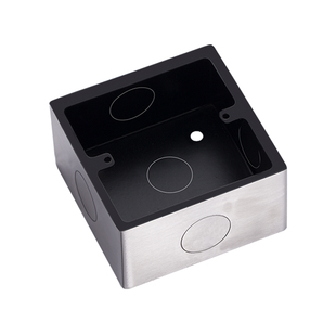 304不锈钢86型开关插座明装底盒通用加厚墙壁面板暗盒双联金属合1