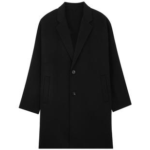 Mind Bridge男士中长款毛呢外套2025年通勤纯色大衣冬羊毛夹克