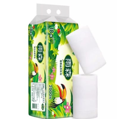 雨森卷纸卫生纸2000g18卷5层无芯卷纸学生装速溶卷纸厕所纸实惠装